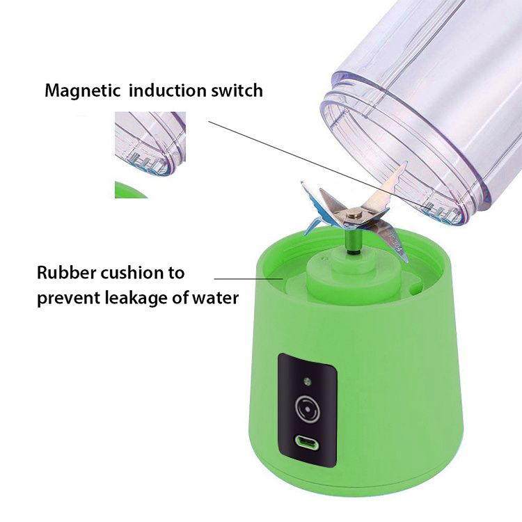 Multifunctional Hand Cranked Potable Juice Blender Sport Travel Portable Usb 6 Blades Smoothie Blender For Smoothies