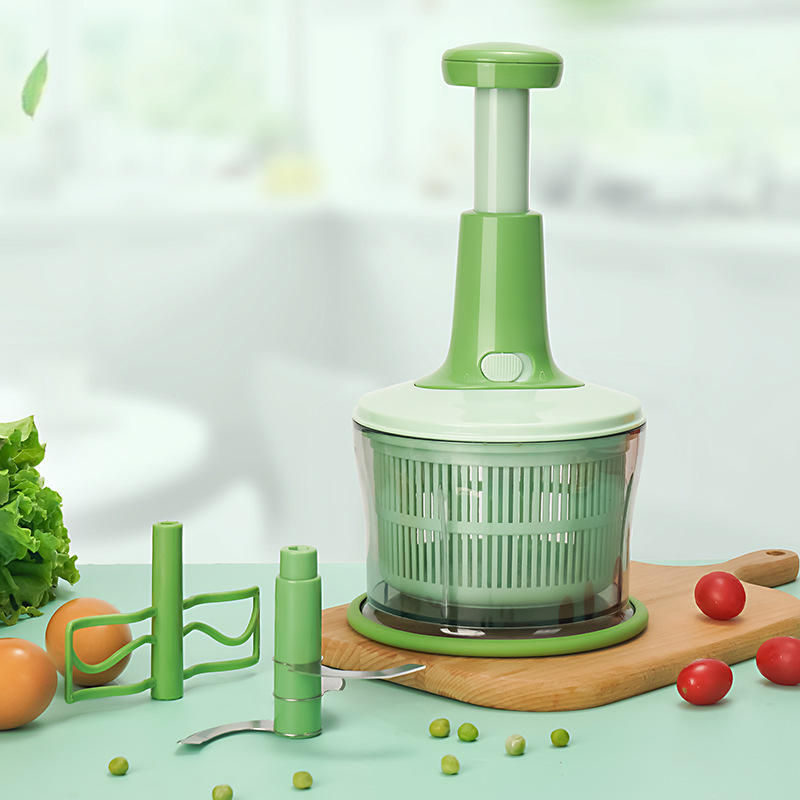 4 in 1 Handheld Electric Vegetable Cutter Set Spiral Vegetable Cutter Multifunction Vegetable Fruits Cutter With Drain Basket