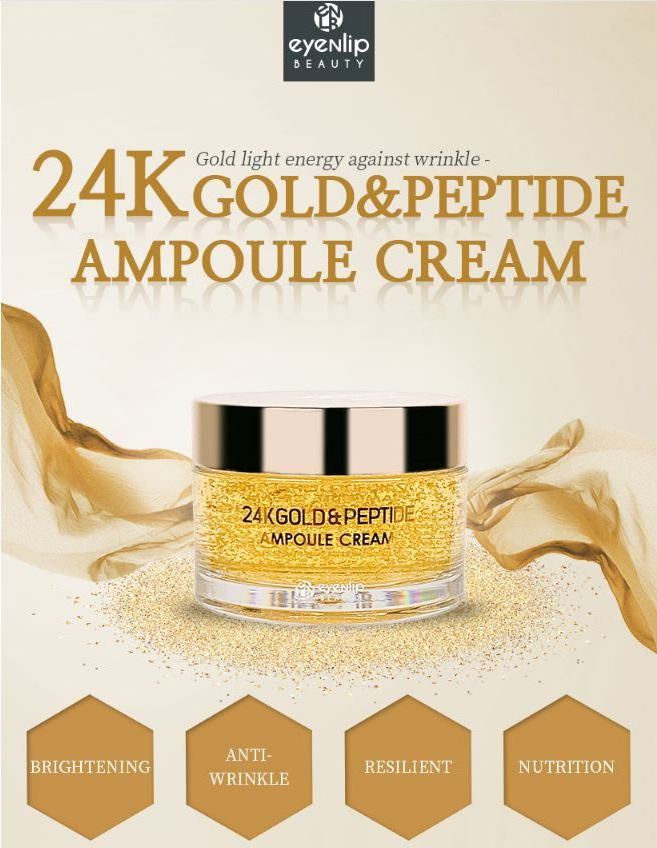 [EYENLIP] 24K Gold & Peptide Ampoule Cream 50g (Weight : 138g) - Korean Cosmetics