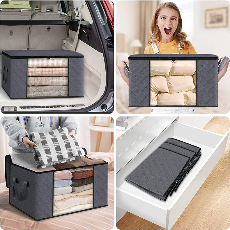 Products China Wholesale Blankets Foldable Clothes Storage Box Wardrobe Closet Organizers Box Clothes Storage Bag