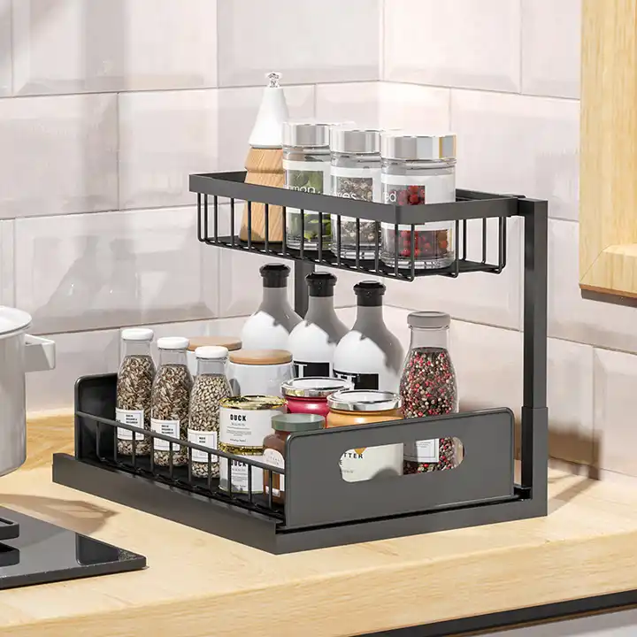 Pull Out Cabinet Organizer  2 tier under sink organizer kitchen sink organizers bathroom cabinet storage organizer