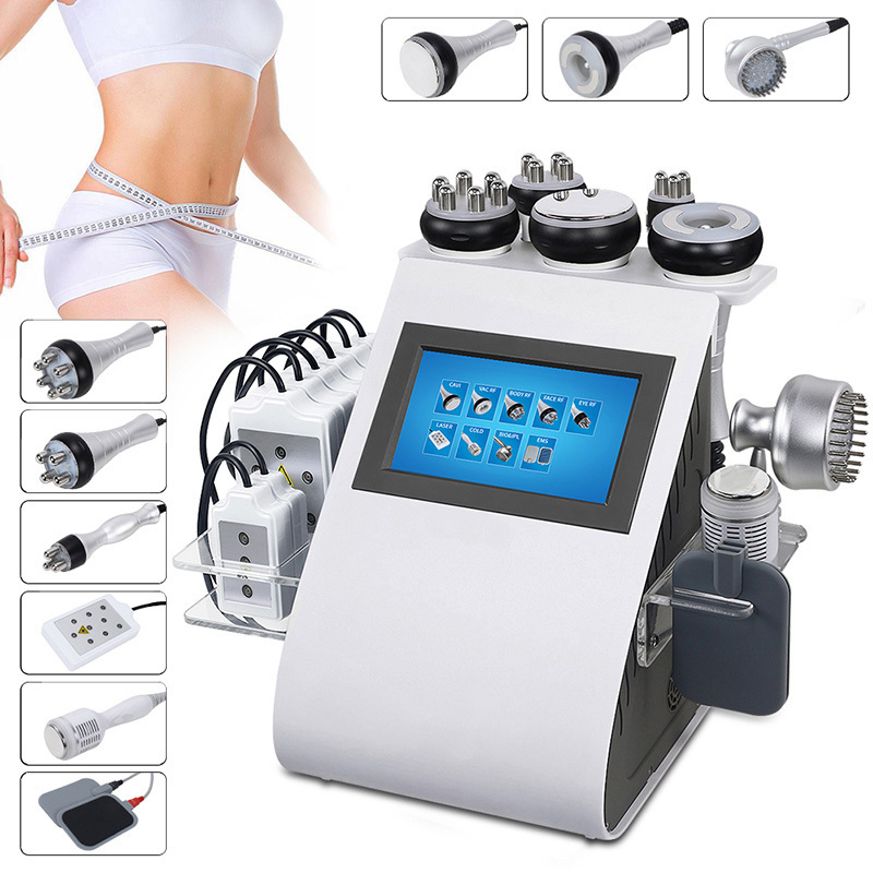 9 In 1 Vacuum Cavitation System 40K Cavitation Machine 40K RF Skin Tightening Fat Burning Face Lifting Body Slimming Machine