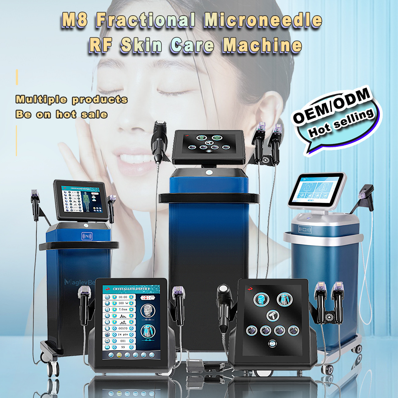 Portable Morpheus 8 Gold Fractional RF Microneedling Skin Tightening Scar Removal Radio Frequency Face Lift Machine