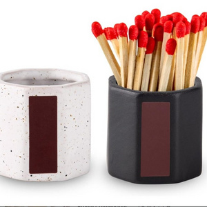 2 Packs Match Holder With Striker Anise Match Striker For Decorative Black and White Matches