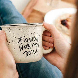 ceramic Campfire Mug, It is Well, Camp  It is well with my soul, Cute Mug, Coffee Mug, Christian Mug, Mom gift, Girlfriend gift