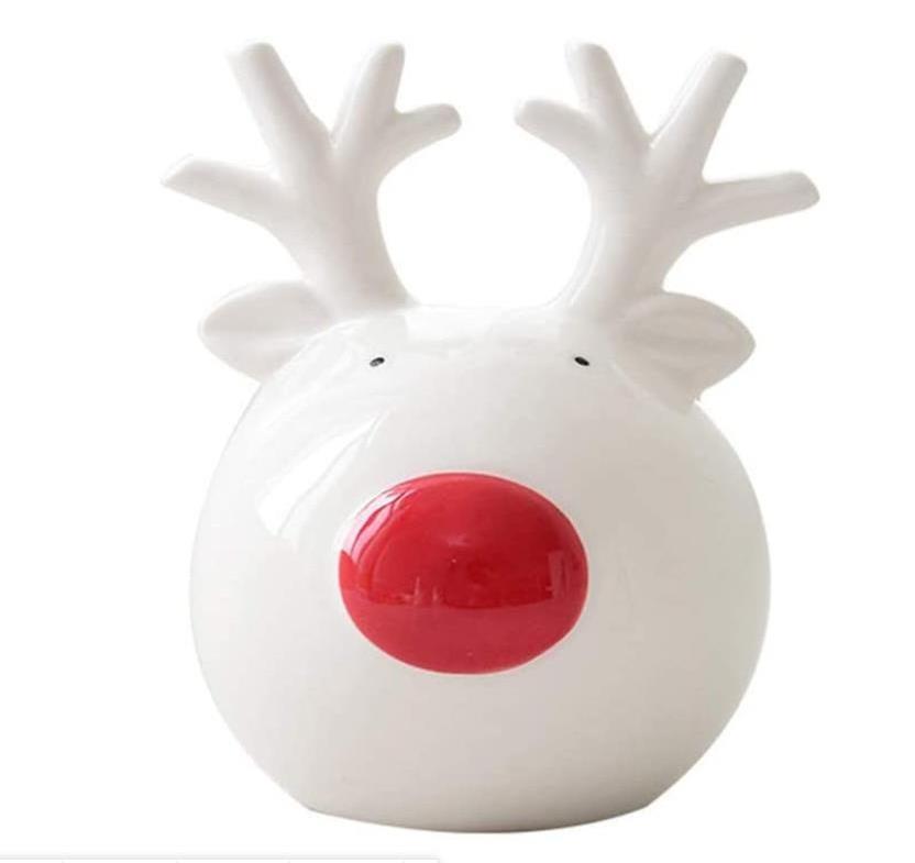 Christmas Ceramic Reindeer Figurine Christmas Tabletop Decorations