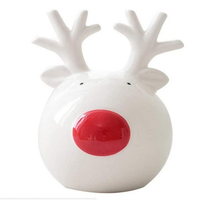 Christmas Ceramic Reindeer Figurine Christmas Tabletop Decorations