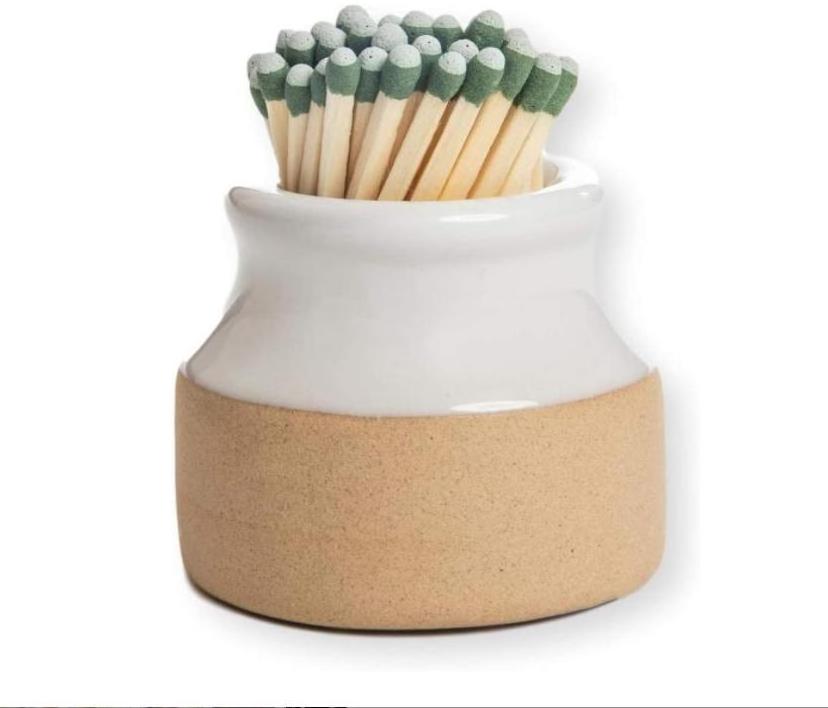 ceramic Home Match Striker - Set of 2 - White - (Matches Not Included)