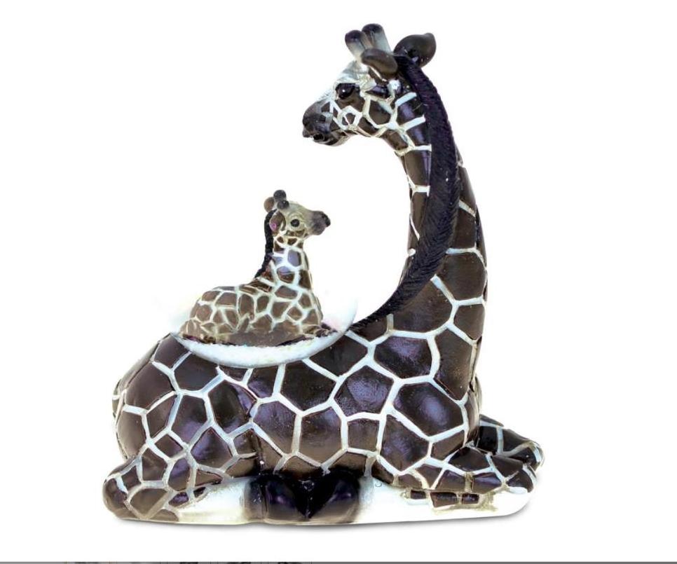 Giraffe Snow Globe - Wildlife Animal Water Globe Figurine with Sparkling Glitter, Zoo Collectible Novelty Ornament