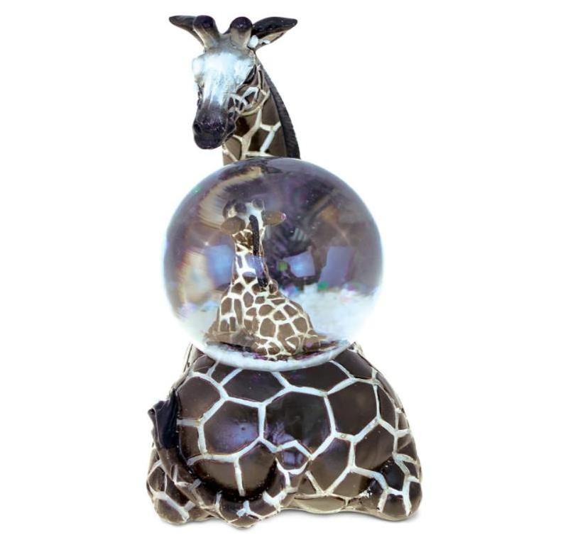 Giraffe Snow Globe - Wildlife Animal Water Globe Figurine with Sparkling Glitter, Zoo Collectible Novelty Ornament