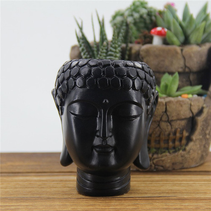 resin buddha head Buddha Planter Buddha Head Flower Pot The Talking Fruit Hand Painted Windowsill Planter Pot for Succulent