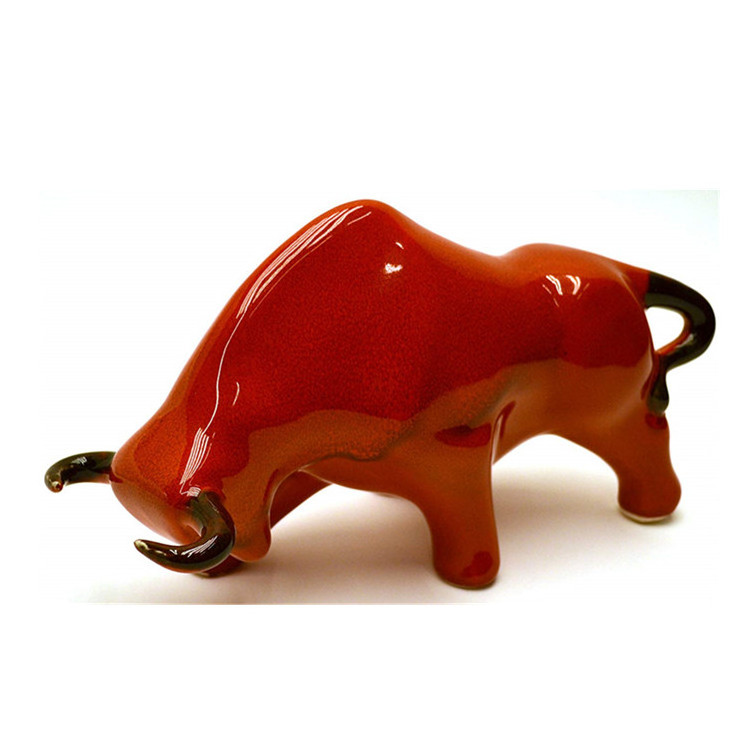 ceramic bulls  Ceramic Sculpture Bull Handmade and Handpainted. Decorative Figure.