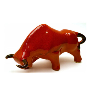 ceramic bulls  Ceramic Sculpture Bull Handmade and Handpainted. Decorative Figure.