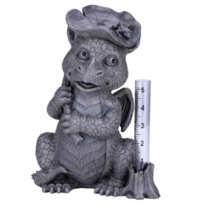 Giftware Baby Garden Dragon Rain Gauge Garden Display Decorative Accent Sculpture Stone Finish Home decoration