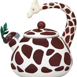 Ceramic Giraffe Whistling Tea Kettle Teapot