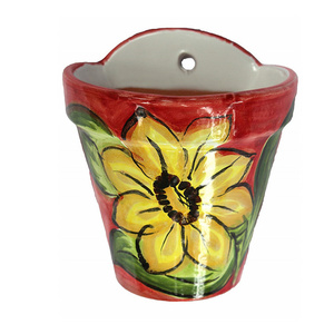 terracotta wall pots  Ceramics Wall Flower Pot - Spanish Sunflower