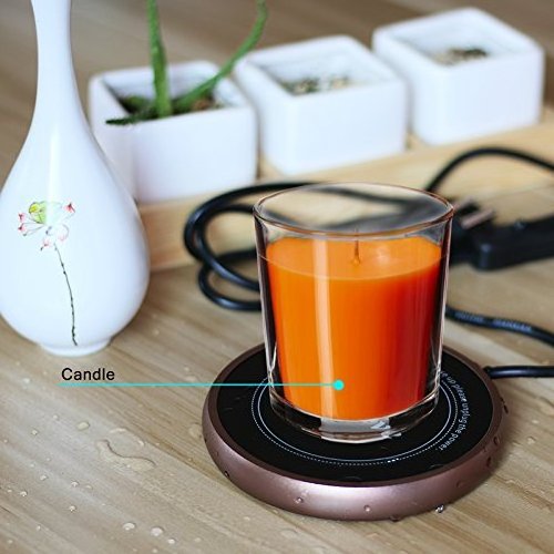 Electric Coffee Mug Warmer & Fine Bone China Mug Set with Automatic Shut Off,Premium 24Watt Beverage Warmer Keep Temperature Up