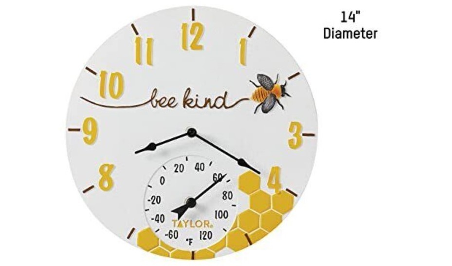 Polyresin/Resin  product Bee Kind Poly Resin Indoor and Outdoor Clock