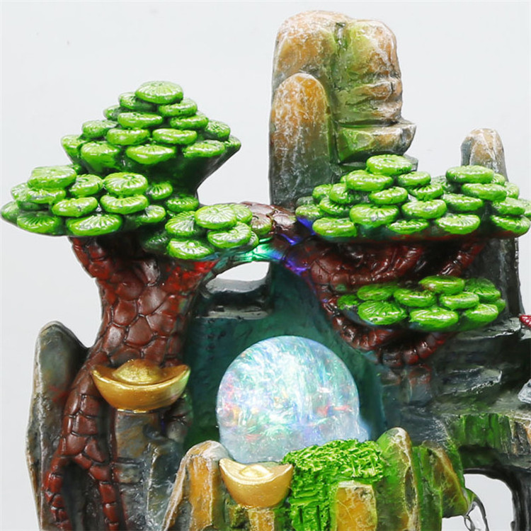 Resin Water Fountain Rockery fountain, feng shui water wheel humidifier indoor home sitting room adornment handicraft furnishing