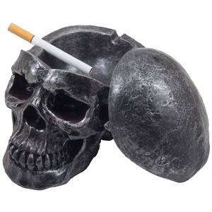 polyresin/resin skull decoration  Skull Ashtray with Cover for Scary Halloween Decorations and Decorative Skulls & Skeletons