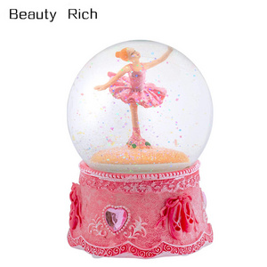 Dancing Ballerina Rotating 100MM Musical Water Globe Plays Tune Swan Lake Snow Globe