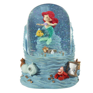 Mermaid Sea Treasures Ariel Resin/Glass Musical Snow Globe Waterball, One Size, Multicolored