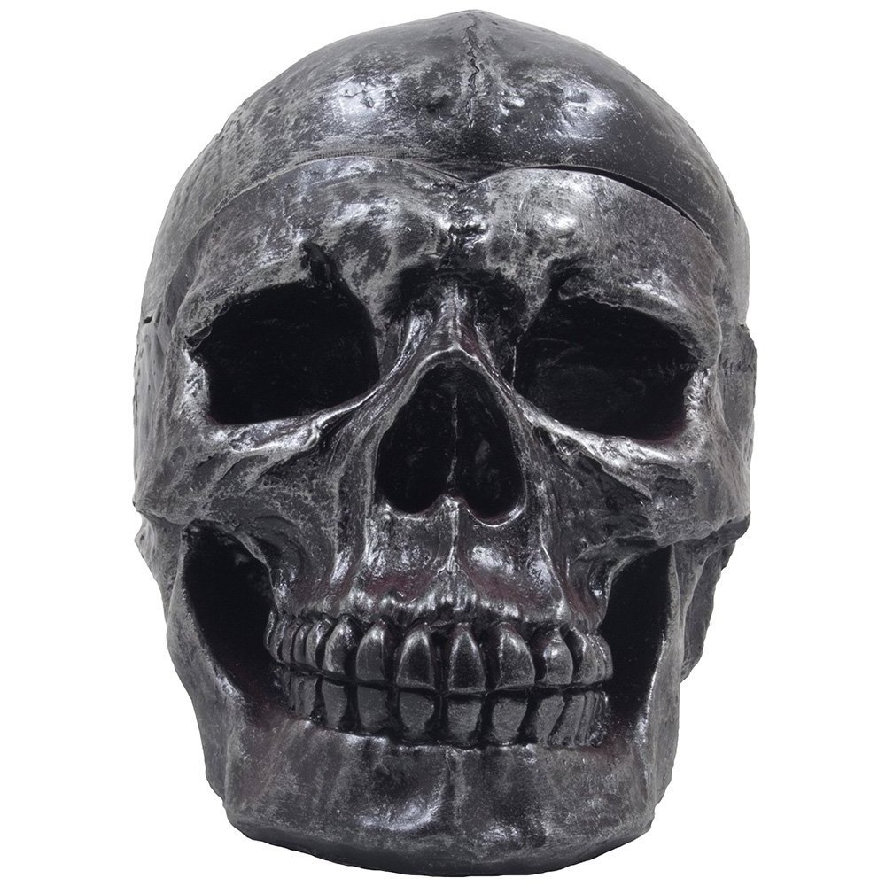 polyresin/resin skull decoration  Skull Ashtray with Cover for Scary Halloween Decorations and Decorative Skulls & Skeletons