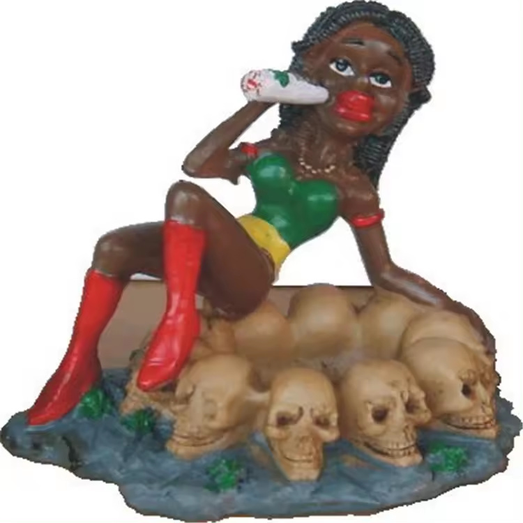 Polyresin/Resin Custom  Creative Hand-painted Jamaican Girl Ashtray