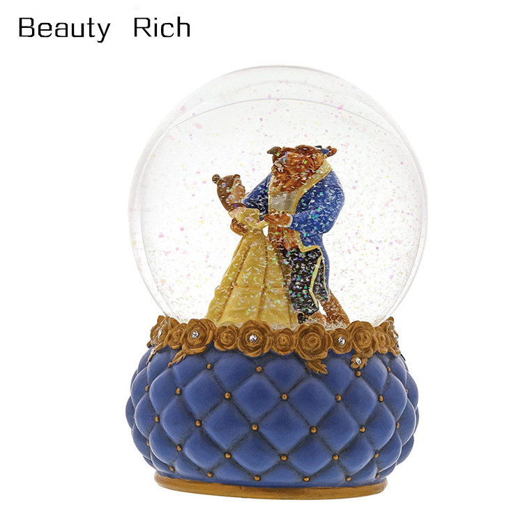 Showcase Beauty Belle and Beast Stone Resin Waterball Multicolor