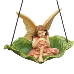 Fairy Garden Fairy  NEW  swing accessories fairy sitting on a leaf tree swing