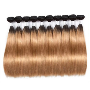 blonde ombre human hair bundles straight 1b/27 colored brazilian virgin hair weave