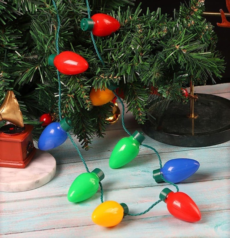 Light Up Christmas Bulb Necklace Bulk Led Flashing Bulb Necklace Party Decoration Christmas Light Bulb Necklace