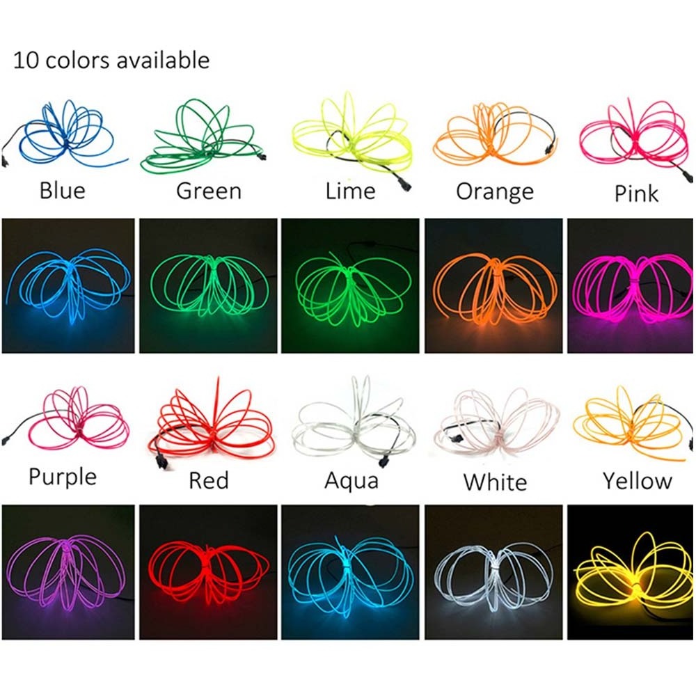 Ready to Ship EL Neon Wire Mask Halloween Glowing Led Light Up Purge Masks Party Cosplay Pvc Halloween Pumpkin Led Mask