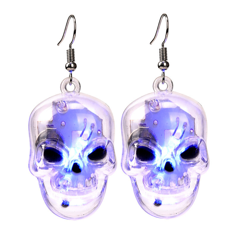 Halloween  Earrings LED Lights Ghost Festival Pumpkin Glow Earrings Halloween Party Decoration Party Favors LED skull Earrings