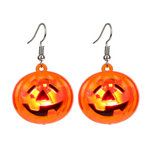 Halloween  Earrings LED Lights Ghost Festival Pumpkin Glow Earrings Halloween Party Decoration Party Favors LED skull Earrings