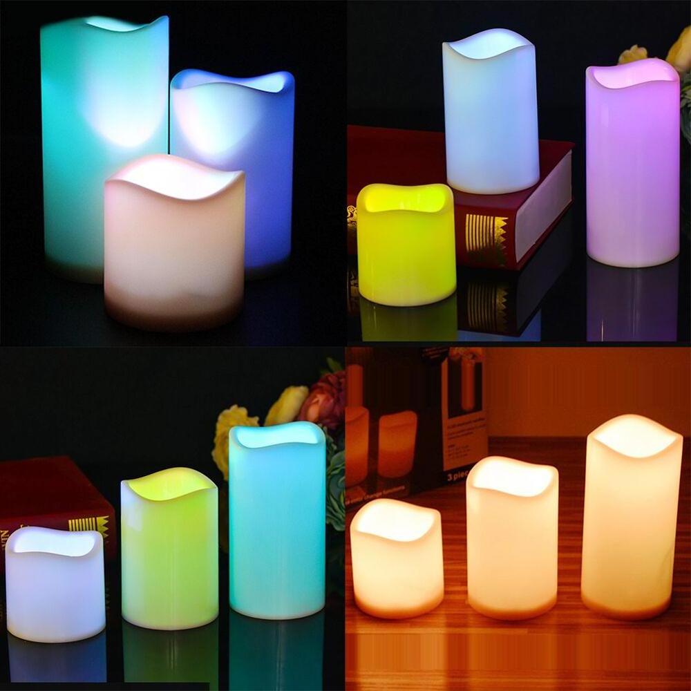 Color Changing Bedroom Night Light Timing Remote Control Electronic LED Candles  Led Party Simulation Candle Wedding Supplies