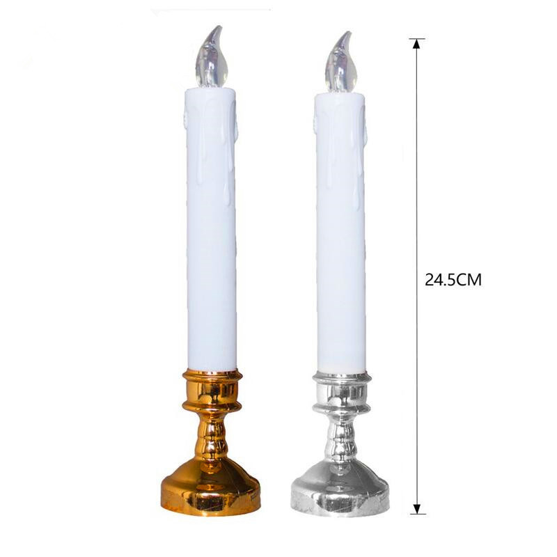 Romantic Electronic Candle Flickering Decorative Flameless Simulation Dinner Safe Led Party Birthday ABS Lighting With Holder