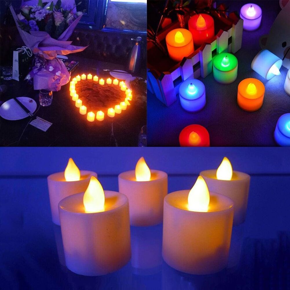 Flameless LED Tea Lights Candles Battery Operated, Fake Electric Candles Tea Lights for Votive, Anniversary, Wedding Christmas