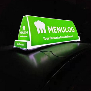 Car roof top advertising light boxes taxi roof top sign green vehicle top billboard sign