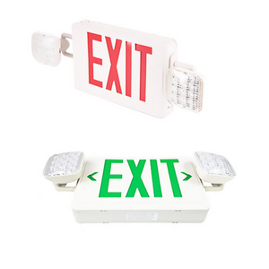 Factory Custom Green  Fire Luminescent Directional Exit Signs with Emergency Lighting for Safety