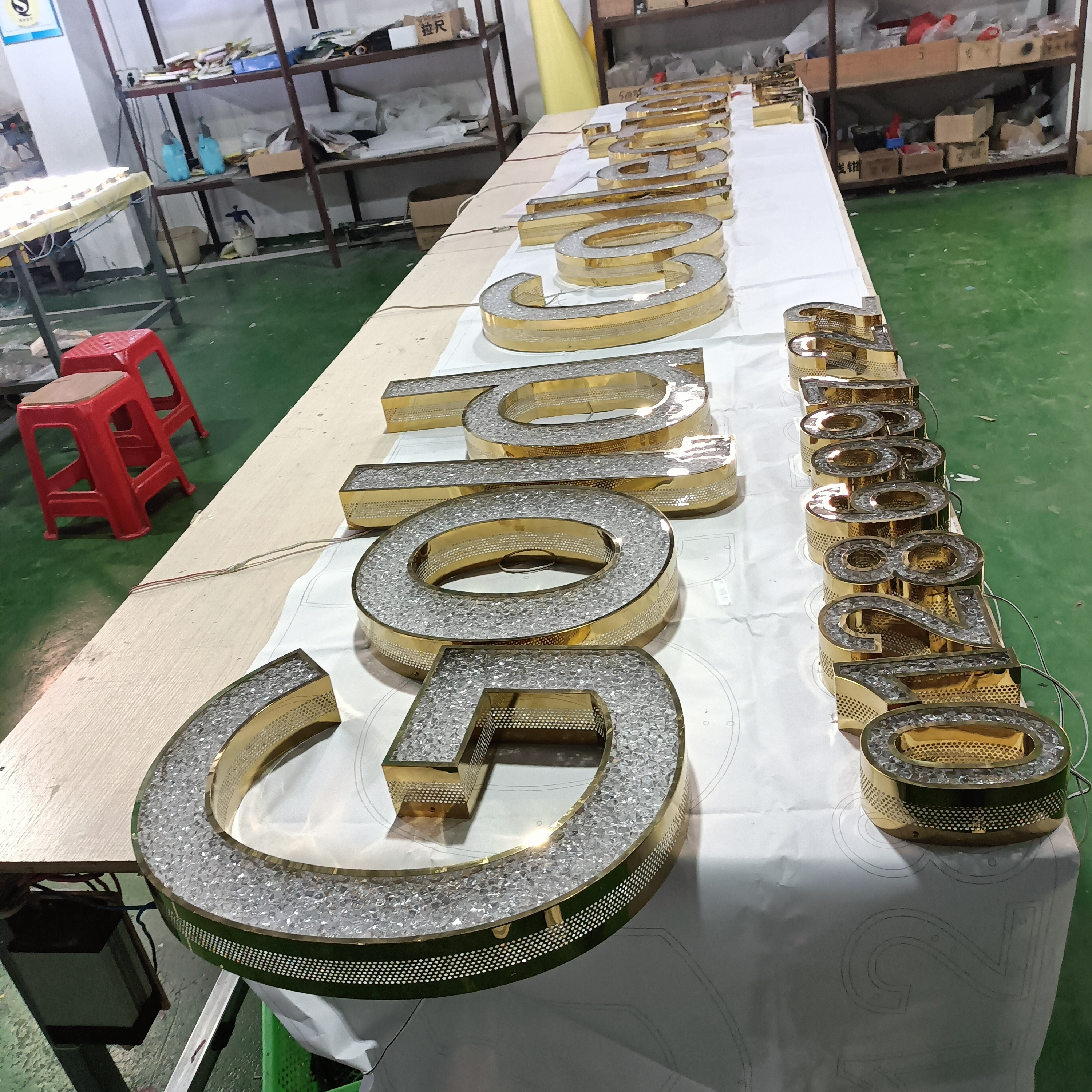 custom outdoor jewelry shop diamond letter led signage store sign for advertising business led lights up building mall sign