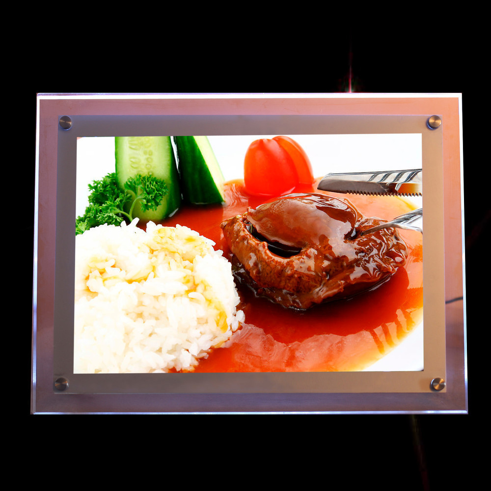 Fast Food Restaurant Advertising Snap Open Aluminum LED Menu board Light Box