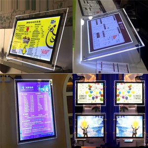 crystal led display board  LED Crystal Light Box a3 slim poster lightbox