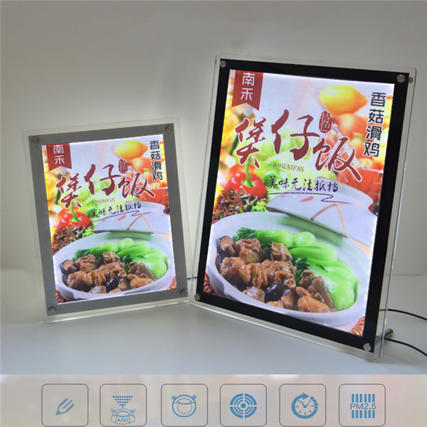 crystal led display board  LED Crystal Light Box a3 slim poster lightbox