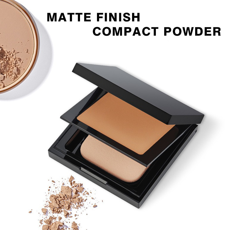 Compact Waterproof 14 colors  Dark Skin Full Coverage Mineral Matte Face Makeup Private Label Pressed Make Up Powder Foundation