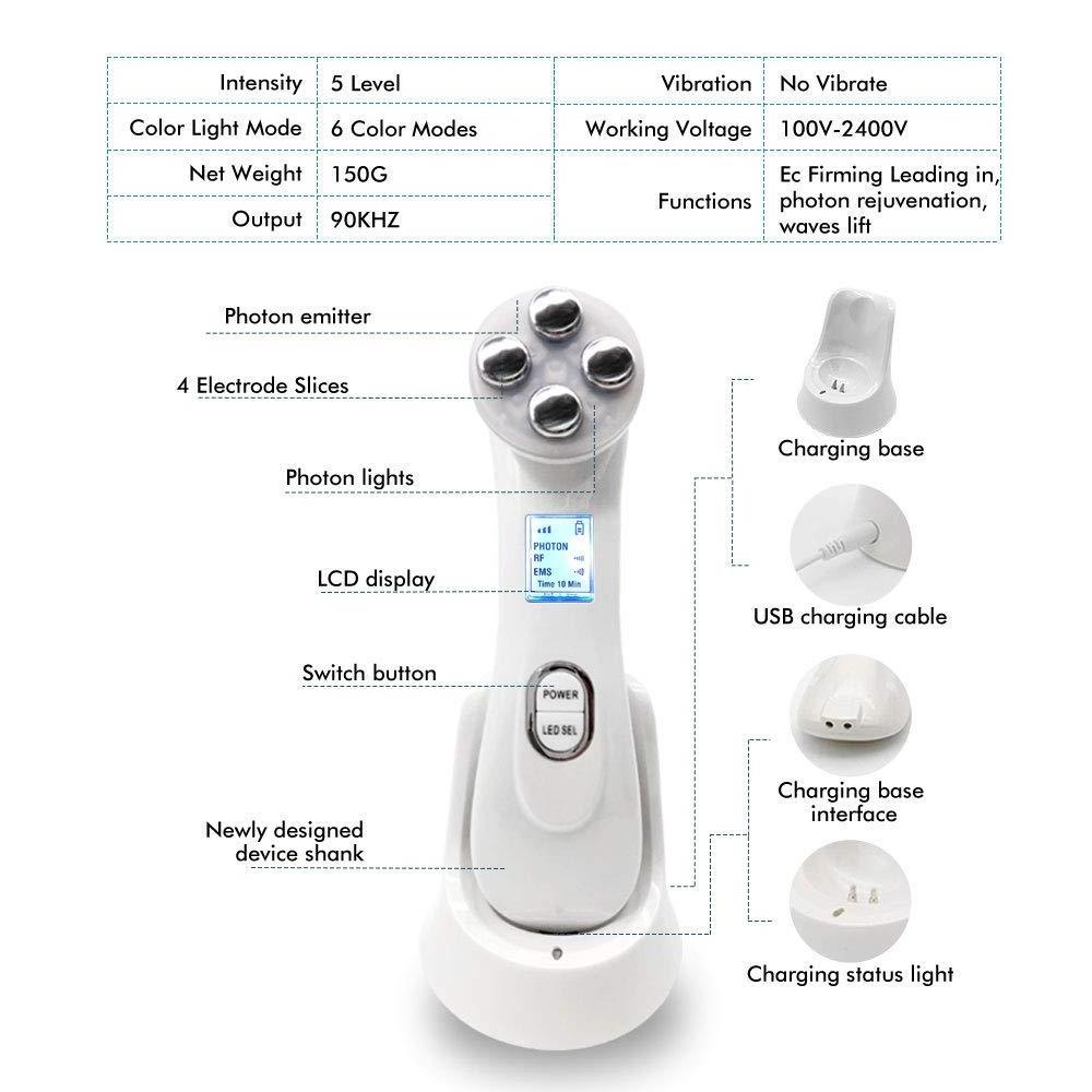 Portable Home Use Facial Care Multifunctional Skin Tightening EMS Led Therapy Multifunctional RF Beauty Device