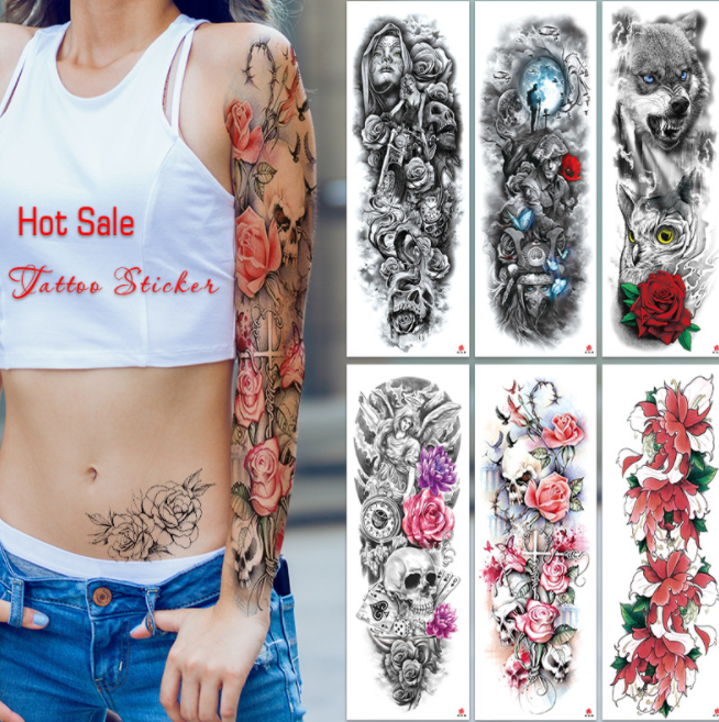 Wholesale New Cool Sleeve Designs Long Lasting Temporary Body Art Full Arm Tattoo Men