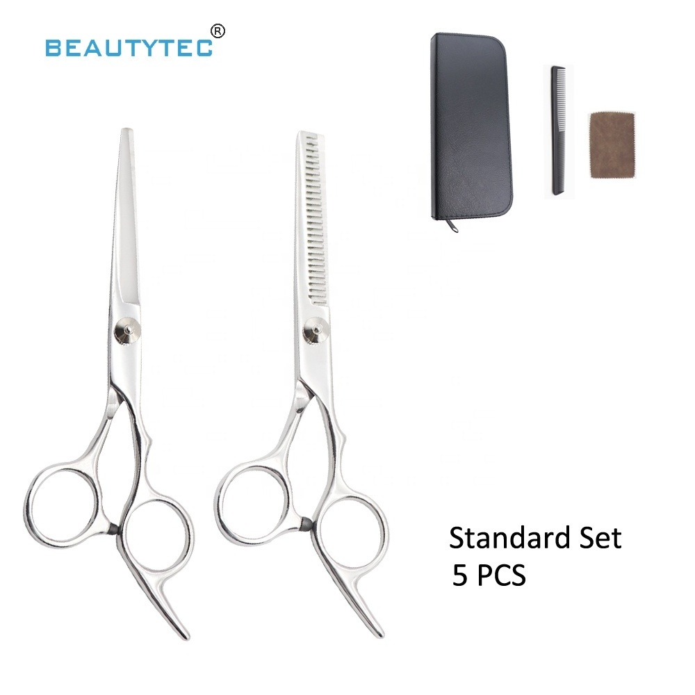 5 PCS Professional Hair Cutting Thinning Shears  Hairdressing Comb Standard Scissors Set