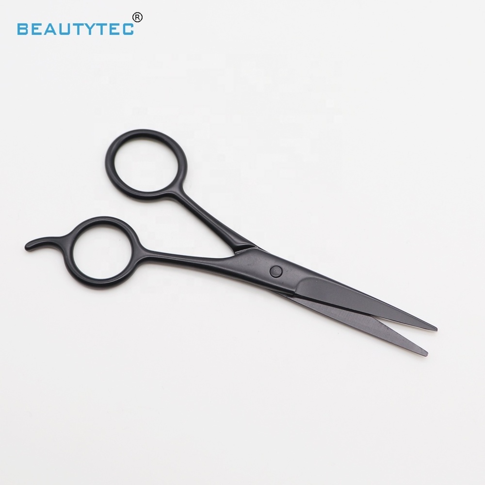 Black Beard Stainless Steel Eyebrow Nose Hair Hairdressing Mustache Scissors