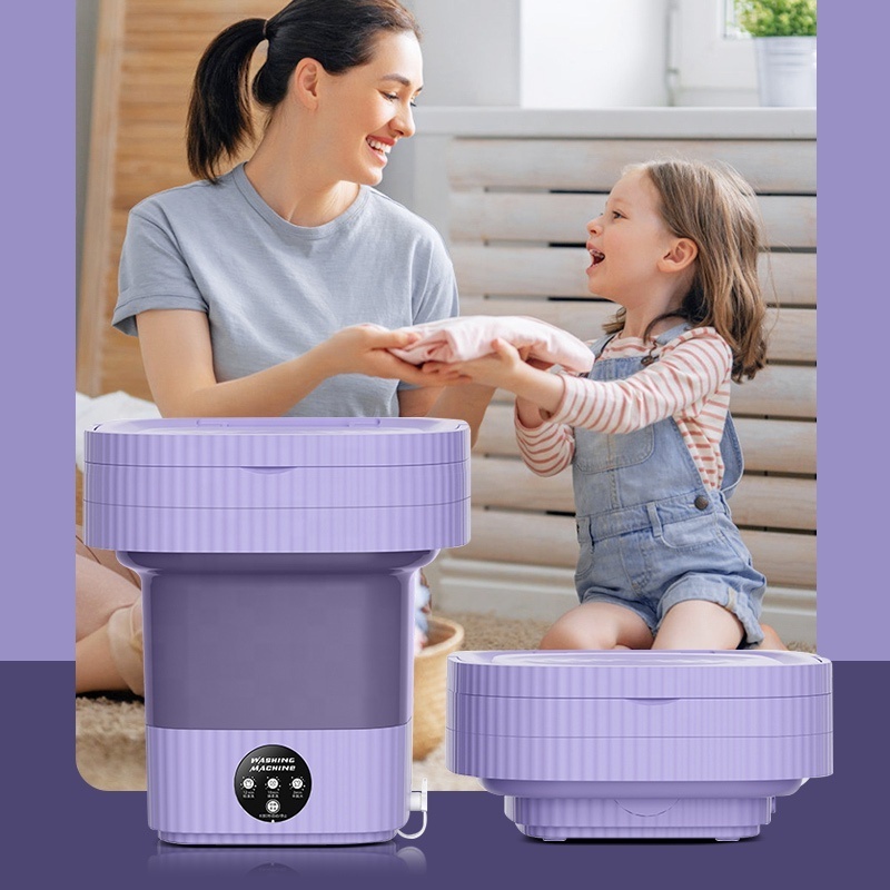 Logo customized foldable clothes washer 10L portable single tub bucket cheap washing machine